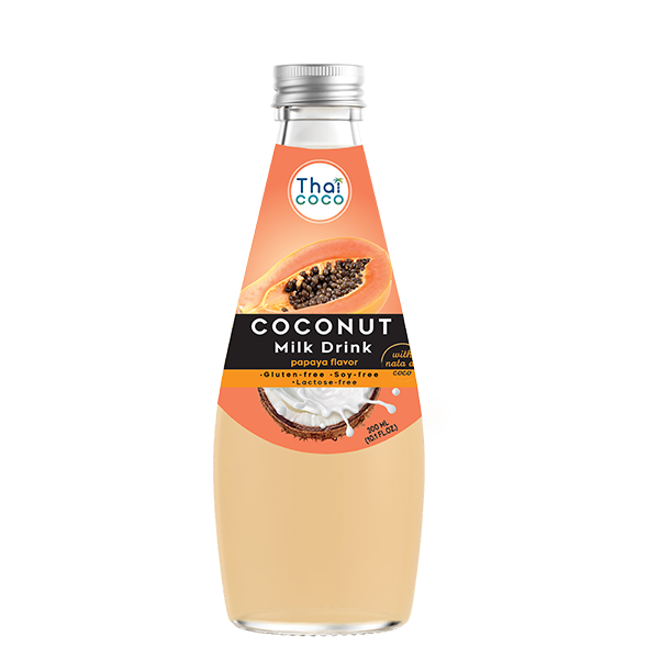 Coconut milk drink Papaya flavor with Nata de coco 300 ml.